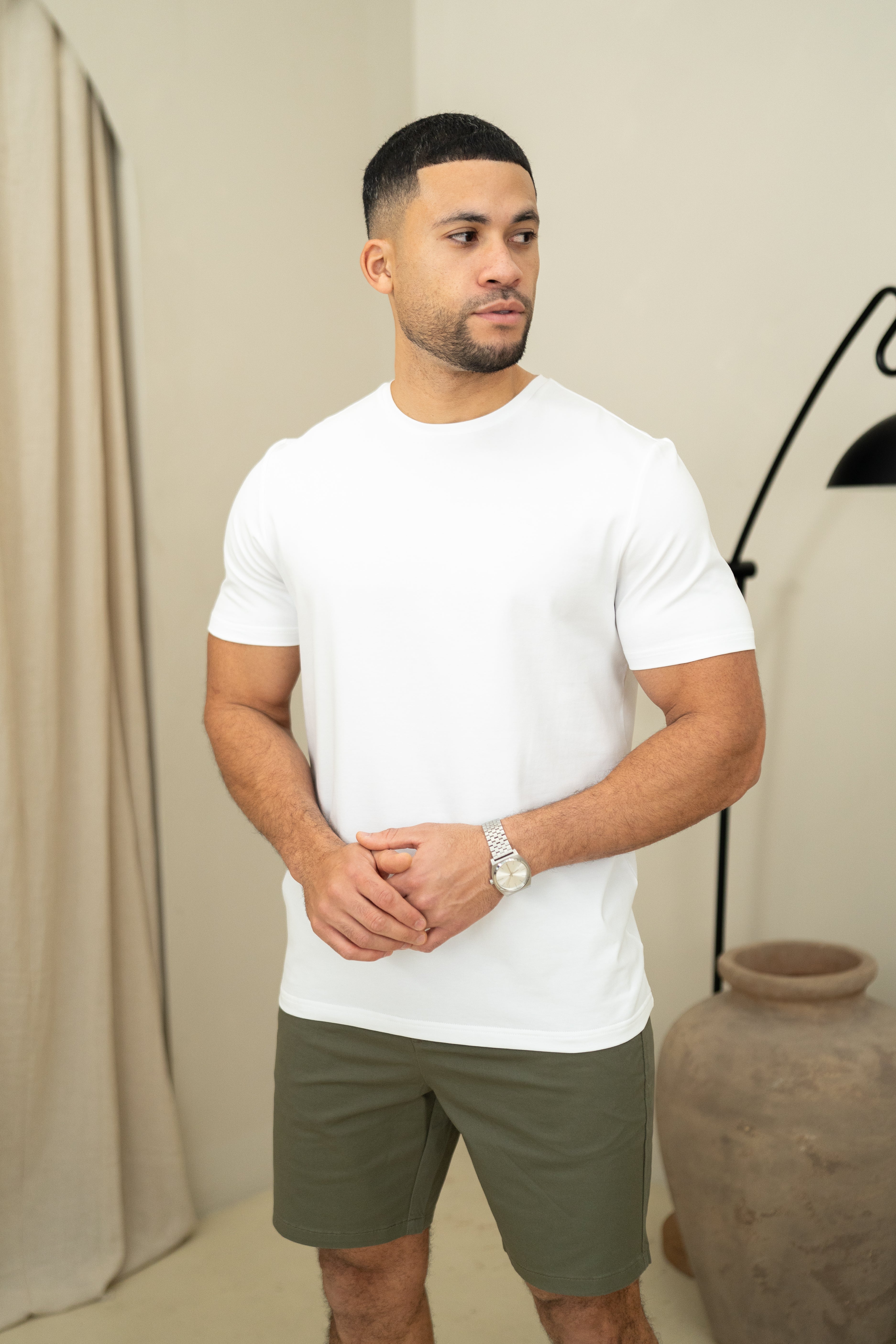 CAPO Chino Side Adjuster Olive Shorts